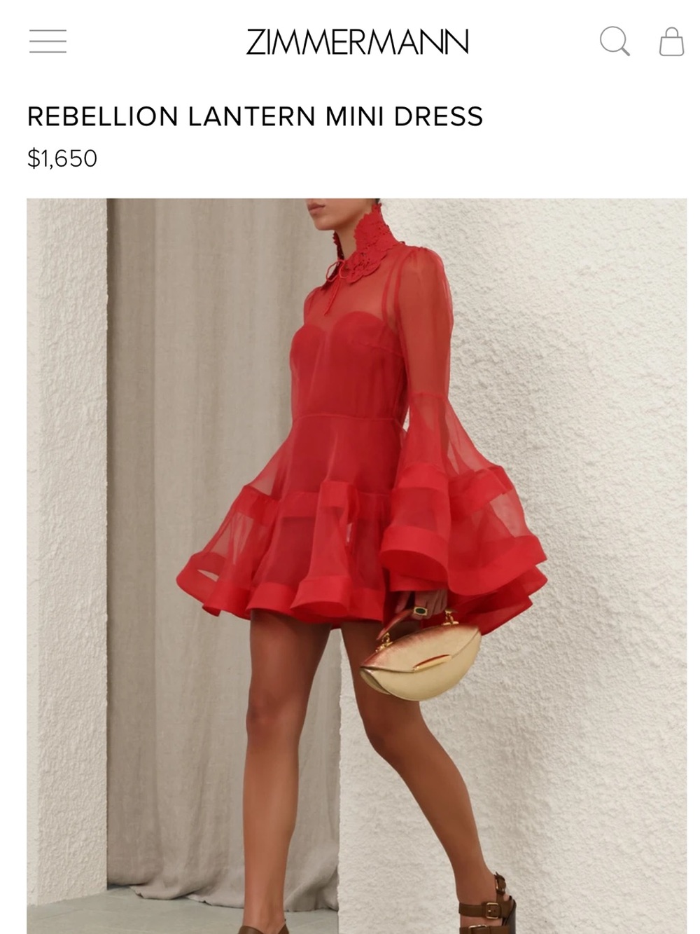 Zimmermann 🎈Rebellion Lantern Mini Dress